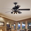 Warehouse Of Tiffany Upille 3-Light Metal 5-Blade 52" Matte Black Ceiling Fan with Pull Chain - 2 of 3