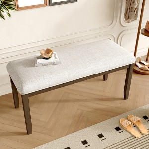KWPZQEB Upholstered Bench for Bedroom, 38-Inch Fabric Bench W/Padded Seat & Solid Wood Leg for Living Room, Hallway - 1 of 4