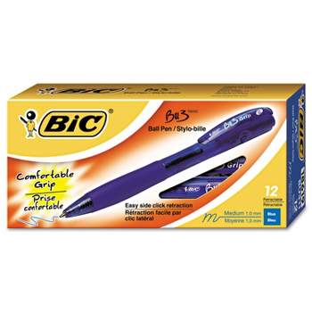 Bic BU3 Retractable Ballpoint Pen Bold 1.0mm Blue Dozen BU311BE
