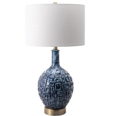 nuLOOM Tucson Ceramic 28" Table Lamp Lighting - Blue 28" H x 15" W x 15" D