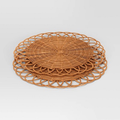 2pk.Woven Looped Rattan chargers - Threshold™