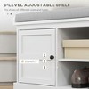 Resenkos Shoe Storage Bench - Cushioned Seat, 2 Cabinets & Adjustable Shelf, for Hallway/Entryway, White - 4 of 4