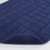 Cotton Solid Absorbent Thick Checkered Grid Washable Bath Mats, Set of 2 by Blue Nile Mills - 3 of 4