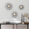 Brewster (Set of 3) Maggie Black Flower Metal Wall Arts: Iron Sculptures, Modern Decor, Botanical Theme - 3 of 4