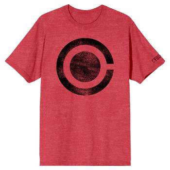 Justice League Black Cyborg Logo Men's Red Heather T-shirt