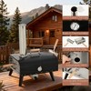 ORRD 12" Outdoor Pizza Oven with Rotating Stone, Portable Wood-Fired Stainless Steel Oven with Foldable Legs & Thermometer for Garden Patio BBQ - 4 of 4