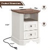 SinCiDo Nightstand with Charging Station & 2 Drawers, Farmhouse End Table, Wood Side Table for Bedroom, Living Room - 4 of 4