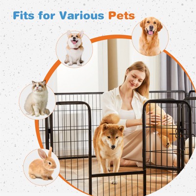 Musment Dog Playpen Indoor Fence 16Panel 40" Height Metal Exercise Pen with Door Small Puppy/Medium/Large Dogs Animal Pet for Outdoor, Garden, Yard
