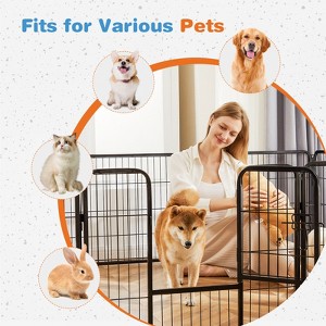 Musment Dog Playpen Indoor Fence 16Panel 40" Height Metal Exercise Pen with Door Small Puppy/Medium/Large Dogs Animal Pet for Outdoor, Garden, Yard - 1 of 4