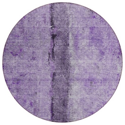 Purple And Lavender Abstract Washable Indoor Outdoor Area Rug