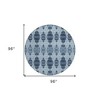 Navy Blue And Denim Blue Moroccan Washable Indoor Outdoor Area Rug - 3 of 4