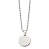 Chisel Stainless Steel Brushed and Polished Reversible Round 4mm Dog Tag on a 24" Ball Chain Necklace - 3 of 4