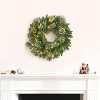 Pre-Lit Frosted Christmas Wreath Set of 6, Christmas Decoration with Pine Cones, Holly Berries - 4 of 4