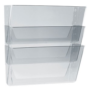 Storex Wall File, 3 Sections, Legal Size 16" x 4" x 14", Clear, 3/Set - 1 of 4