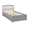 ALEXOUN Solid Wood Twin Size Platform Bed Frame with Trundle and Headboard, No Box Spring Needed,for Teens Boys Girls Bedroom,Room - 4 of 4