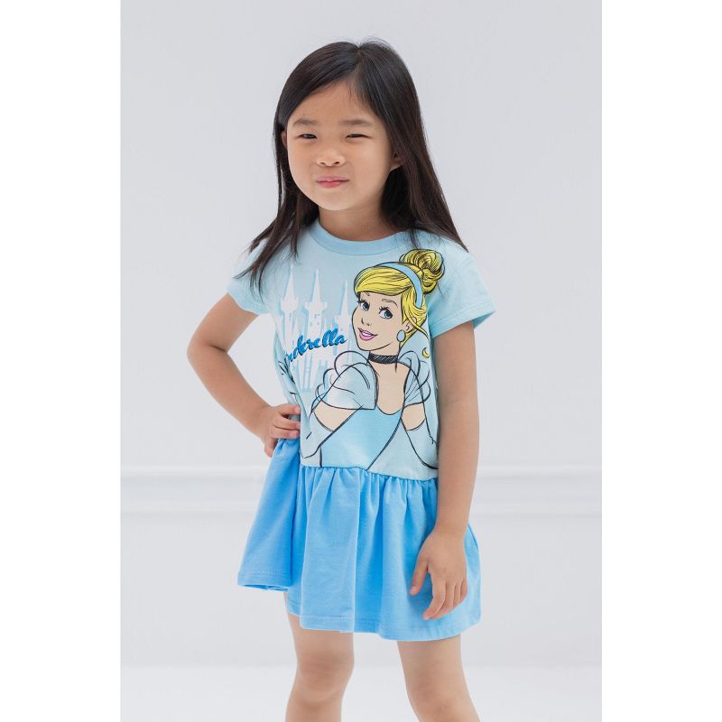 Disney Frozen Elsa Anna Moana Princess Rapunzel Jasmine Belle Girls French Terry Dress Little Kid to Big Kid, 2 of 8