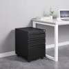 24.41"3 Drawer File Cabinet with Lock, Steel Mobile Filing Cabinet on Anti-tilt Wheels, Rolling Locking Office Cabinets,White - 2 of 4