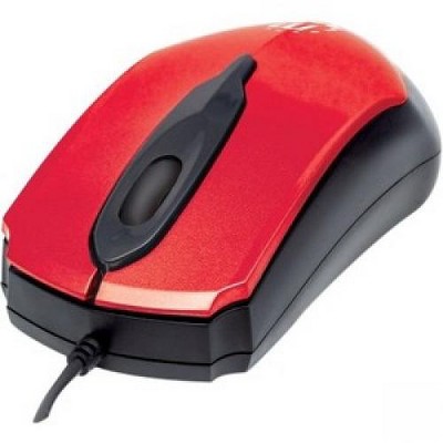 Manhattan Edge Optical USB Mouse - Optical - Cable - Black, Red - USB - 1000 dpi - Scroll Wheel - 3 Button(s) - Symmetrical