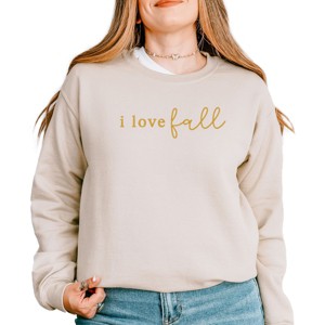 Simply Sage Market Embroidered I Love Fall Sweatshirt - 1 of 4