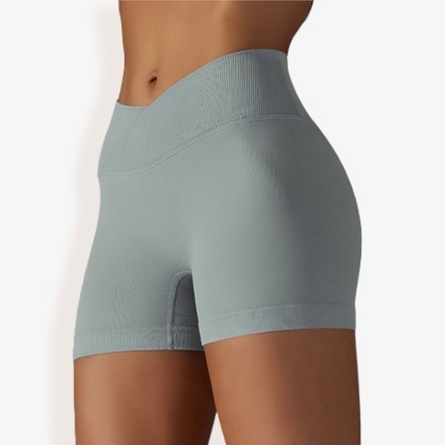 Anna-Kaci Women's High Waist Ruched Seamless Shorts with Stretch Fabric