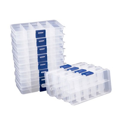 Juvale Clear Jewelry Box 12-Pack Plastic Bead Storage Container Earrings Organizer