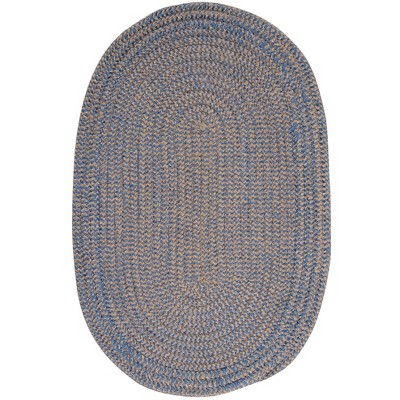 Colonial Mills Softex Check Area Rug - Blue Ice Check 4' round