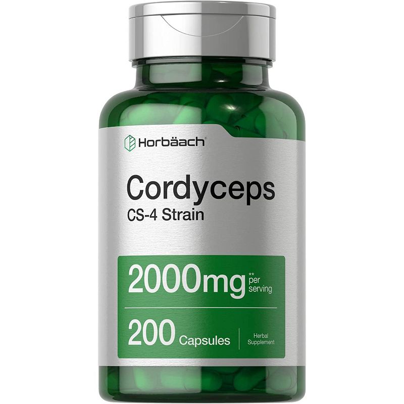 Horbaach Cordyceps Sinesis Mushroom 2000mg | 200 Capsules, 1 of 4