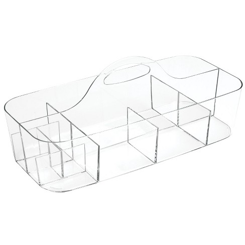 Mdesign Plastic Divided Cosmetic Organizer Caddy Tote Bin With Handle ...