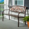 Evergreen Dragonfly Metal Garden Bench, Bronze - 3 of 4