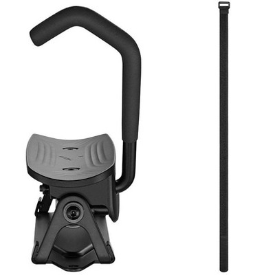 Black Rotating Wall-Mounted Vertical Bike Rack with Tire Stop Tray