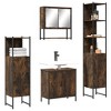 vidaXL 4-Piece Smoked Oak Bathroom Set - Engineered Wood Bathroom Furniture with Wall-Mounted Mirror/Sink Cabinets & Storage - 2 of 4