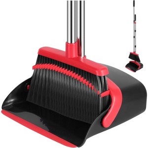 Mini Broom and Dustpan Set with Handle, Small Dust Pan with Teeth for Cleaning Hair on Desks, Sofas, and for Pet Care - 1 of 4