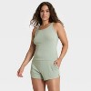 Women's Ribbed Tank Top and Shorts Pajama Set - Auden™ - 3 of 4