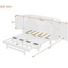 Full/Queen Murphy Bed Foldable Platform Bed with Hidden Storage, Modern Woven Design, White/Gray-ModernLuxe - 3 of 4