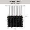 LunaLulinlk Black and White Farmhouse Shower Curtain with Vintage Buttons Black Ruffle Shower Curtain 72" x 72" - 2 of 4