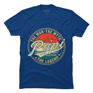 Men's Design By Humans Vintage Sunset Papi, The Man, Myth, Legend By COVI T-Shirt - 1 of 2