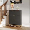 UbMelt Modern 31.5 Inch Shoe Cabinet with 3 Flip Drawers and Wall Mounted Coat Rack for Entryway,Hallway,Closet - 2 of 4