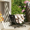 Outsunny Folding Firewood Rack with Canvas Carrier, Heavy Duty Wood Storage Rack with Handles, Indoor Outdoor Log Rack, 16.9" x 15" x 15.9", Black - 2 of 4