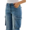 Derek Heart Womens Mid Rise, Relaxed Jeans with Rhinestones - 3 of 4