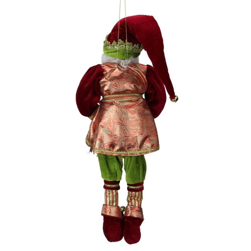 Northlight 18" Red and Green Poseable Whimsical Elf Hanging Christmas Ornament, 3 of 6