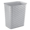 Sterilite 3.4 Gallon Weave Wastebasket, Small, Decorative Trash Can for the Bathroom, Bedroom, Dorm Room, or Office, Gray, 6-Pack - 2 of 4