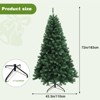 6FT/7FT Pencil Christmas Tree Prelit, Artificial Spruce Tree with Metal Stand, Indoor Outdoor Holiday Home Decor, Green - 2 of 4