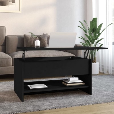 vidaXL Coffee Table Black Engineered wood 31.5 x 19.7 x 15.7 in