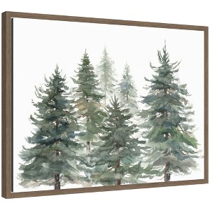 Kate & Laurel All Things Decor 18"x24" Sylvie Framed Canvas Pines And Evergreens by Patricia Shaw - 1 of 4