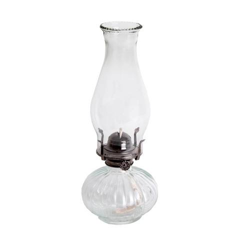 Lehman's Rayo Ellipse Oil Lamp, Indoor Non-Electric Lighting for Everyday or Emergencies, Clear Glass Font and Chimney, Silver-Plated Burner, 13 inch - image 1 of 4