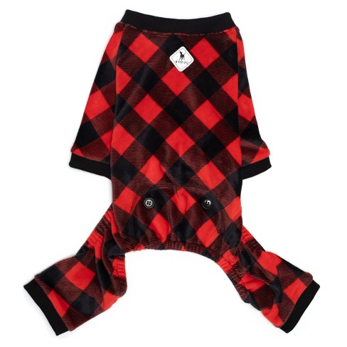 The Worthy Dog Fleece Dog Jammies Black red Buffalo Xs Target