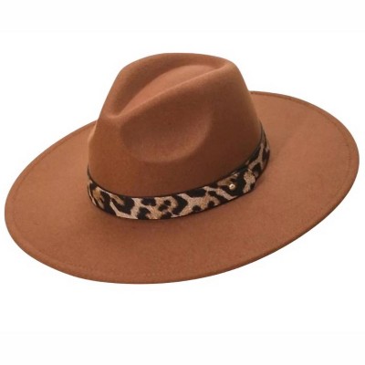 Women's On the Wild Leopard Print Band Fedora Hat - ANARCHY STREET