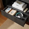 64-Inch Wavy TV Stand, Modern Storage Cabinet with Rounded Corners, Vertical Stripe Sideboard for Living Room Bedroom Entryway - 4 of 4
