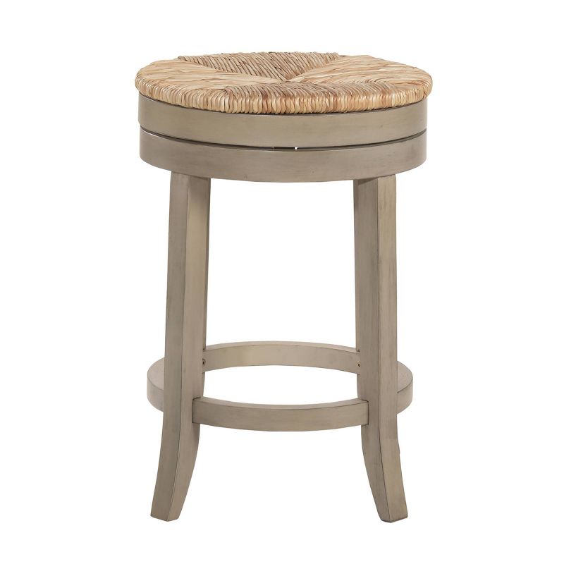 24&#34; Leif Swivel Rush Seat Counter Height Barstool Weathered Gray - Carolina Chair &#38; Table, 4 of 5