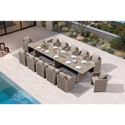 PURPLE LEAF Patio Dining Furniture Set Modern Outdoor Furniture Set Aluminum Dining Table and Chairs